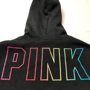 Victoria's Secret PINK Black Crop Hoodie Size Small
